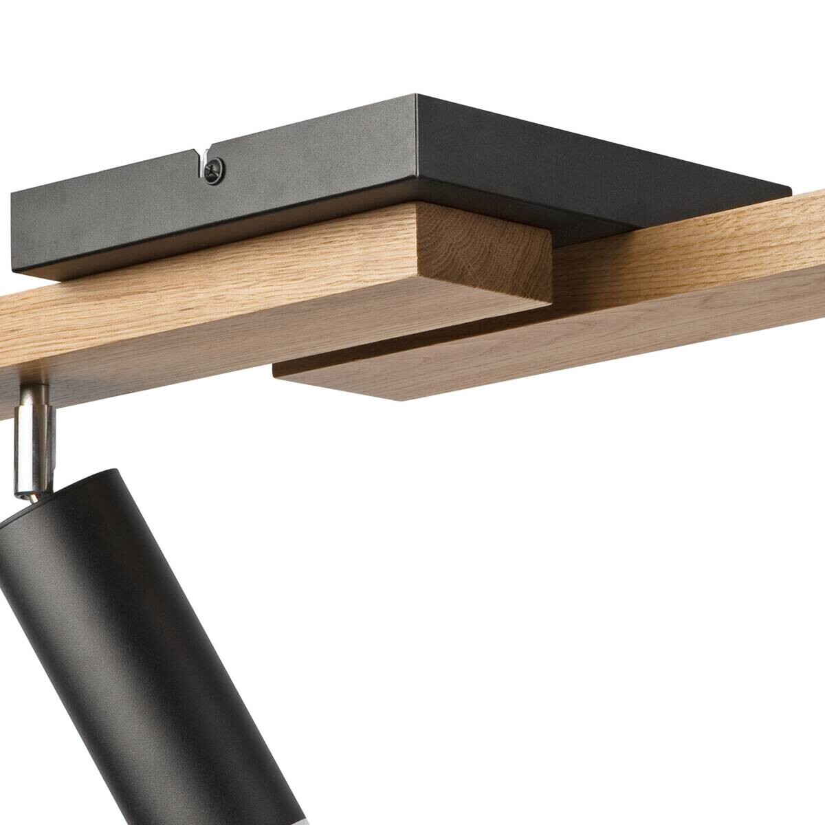 Lamkur Deckenleuchte schwarz Holz B/H/L: ca. 20x23,5x84 cm E27 5 Brennstellen