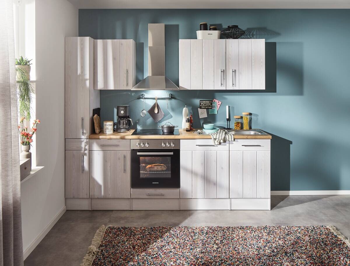 Respekta Küchenblock Premium weiß matt B/H/T: ca. 250x211x60 cm