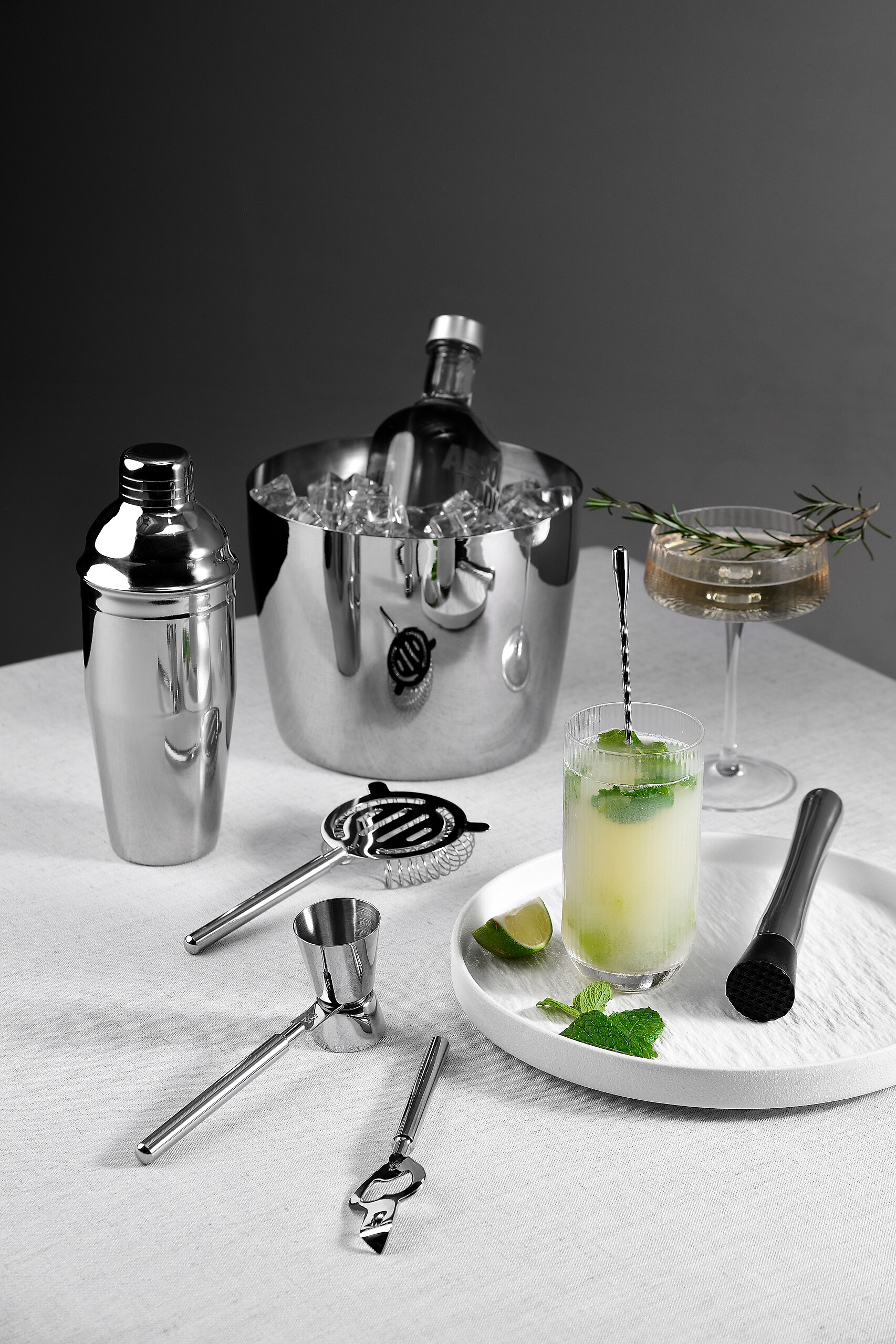 MASTERPRO Cocktail-Set THE DROP silber Edelstahl