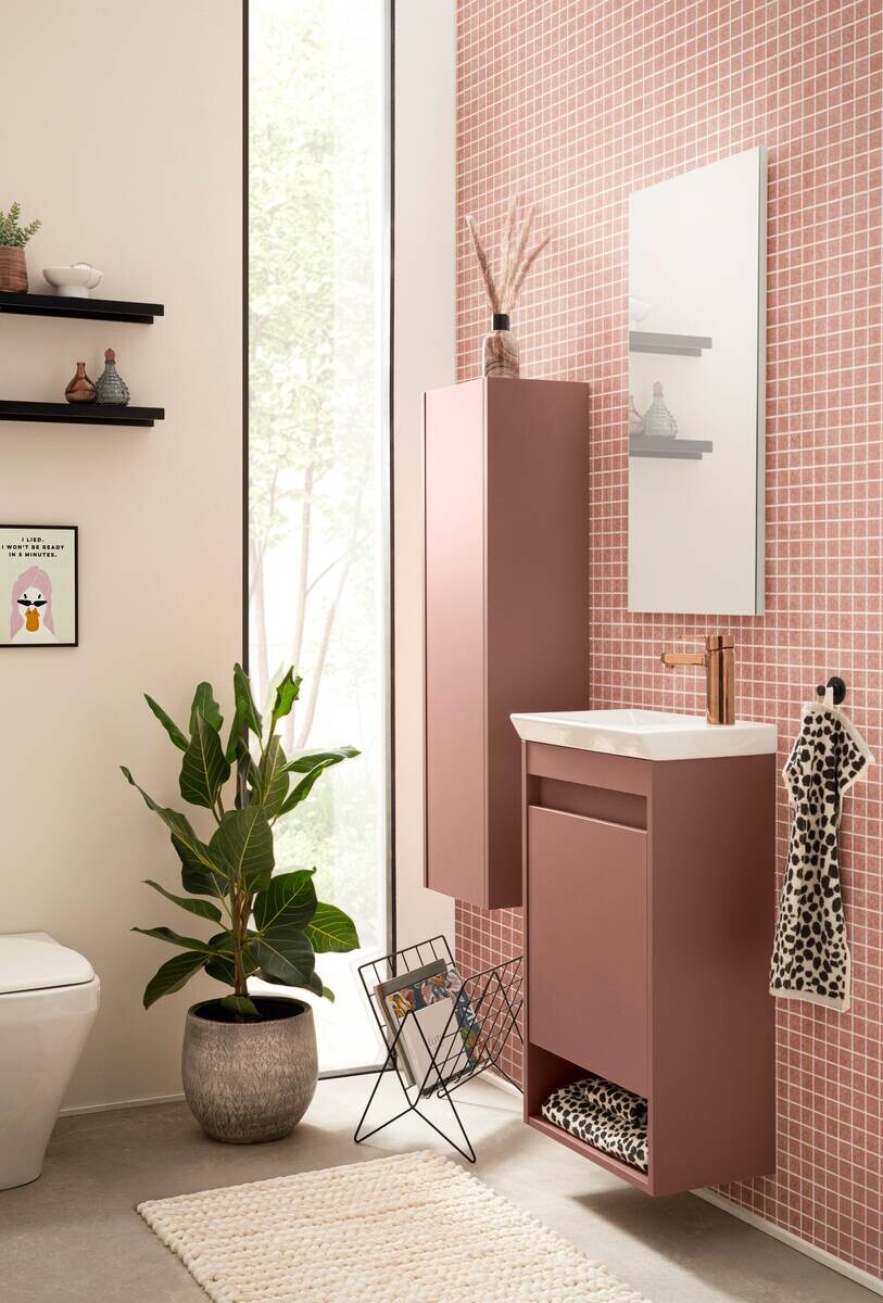 Badezimmer-Set Avio mauve B/H/T: ca. 45,5x80x27,5 cm