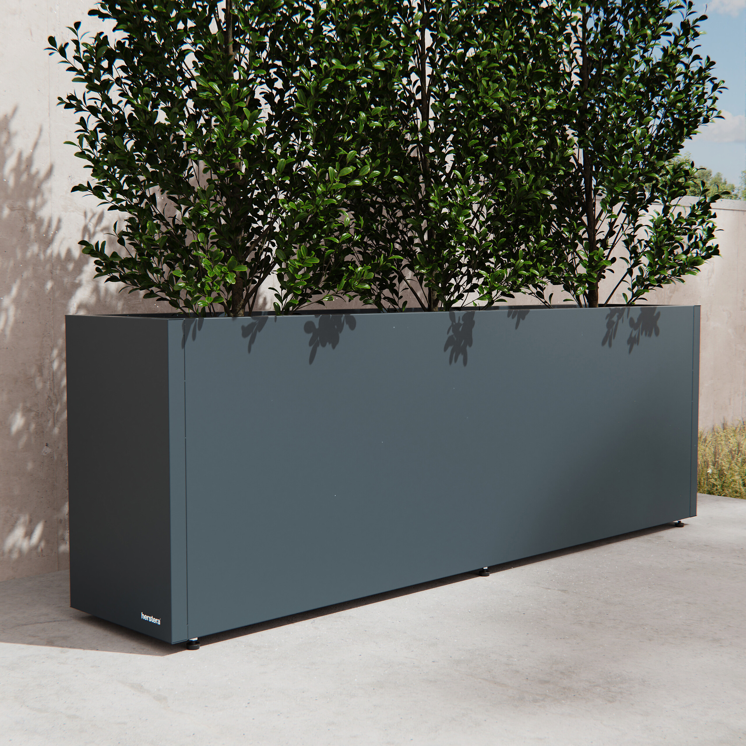 Herstera Garden Pflanzkübel Cube anthrazit Metall B/H/L: ca. 150x50x30 cm