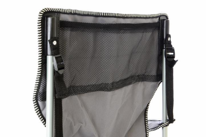 VCM Campingstuhl grau Stahlrohr B/H/L: ca. 47x47x90 cm