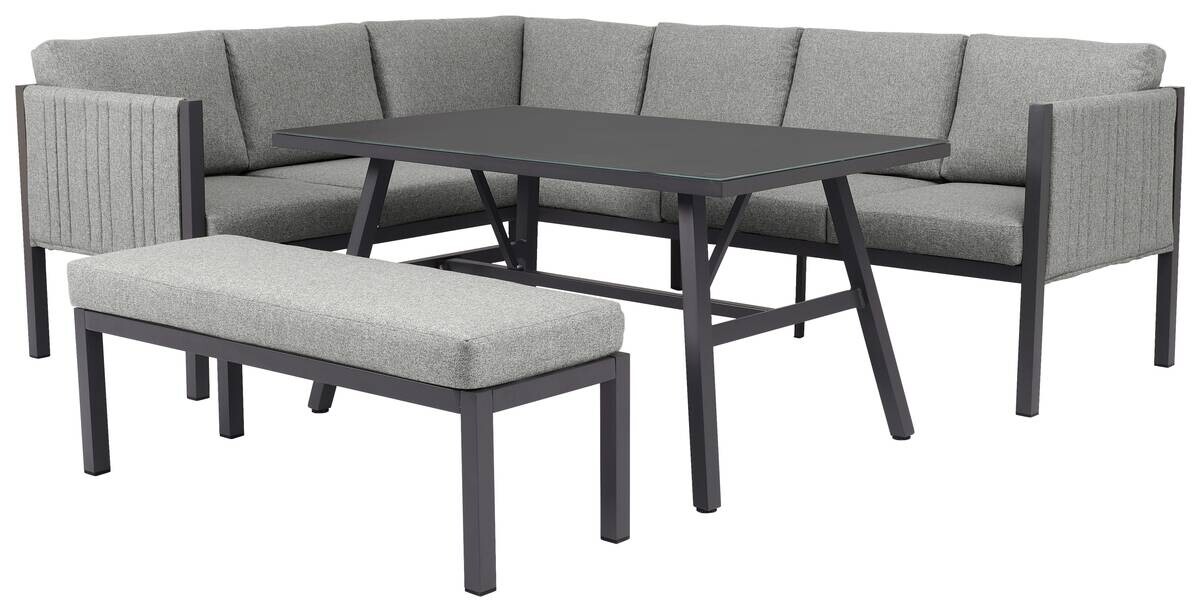 POCOline Gartensitzgruppe Alicante grau Alu