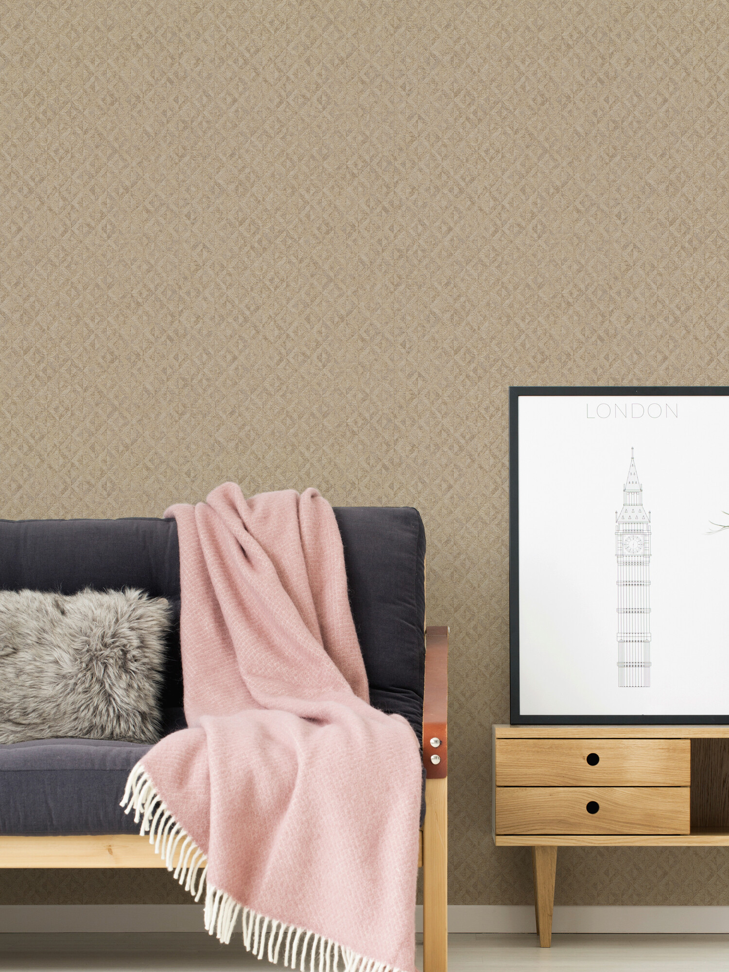 A.S.Creation Vliestapete beige gold B/H/D: ca. 53x1005x9,3 cm