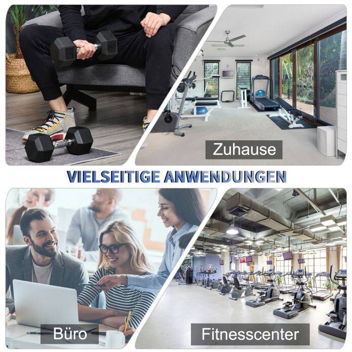 HOMCOM Kurzhantelset schwarz Gummi B/H/L: ca. 13,5x31x13,5 cm