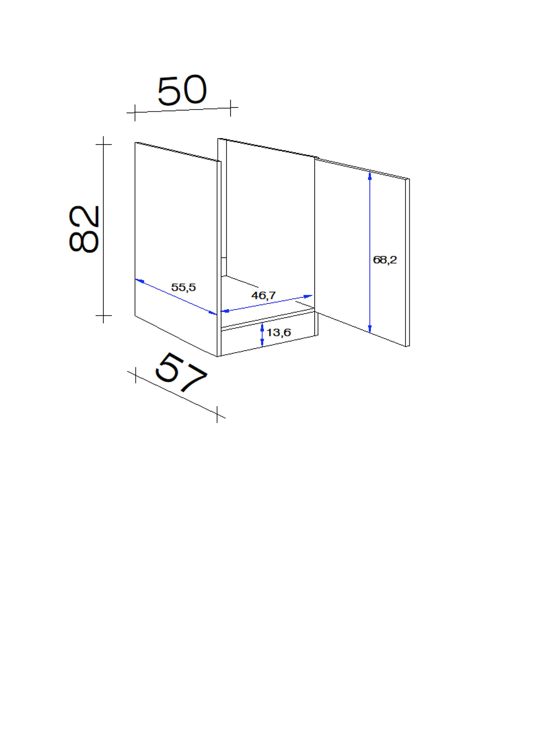 Spülenschrank Elva anthrazit strukturiert B/H/T: ca. 50x82x57 cm