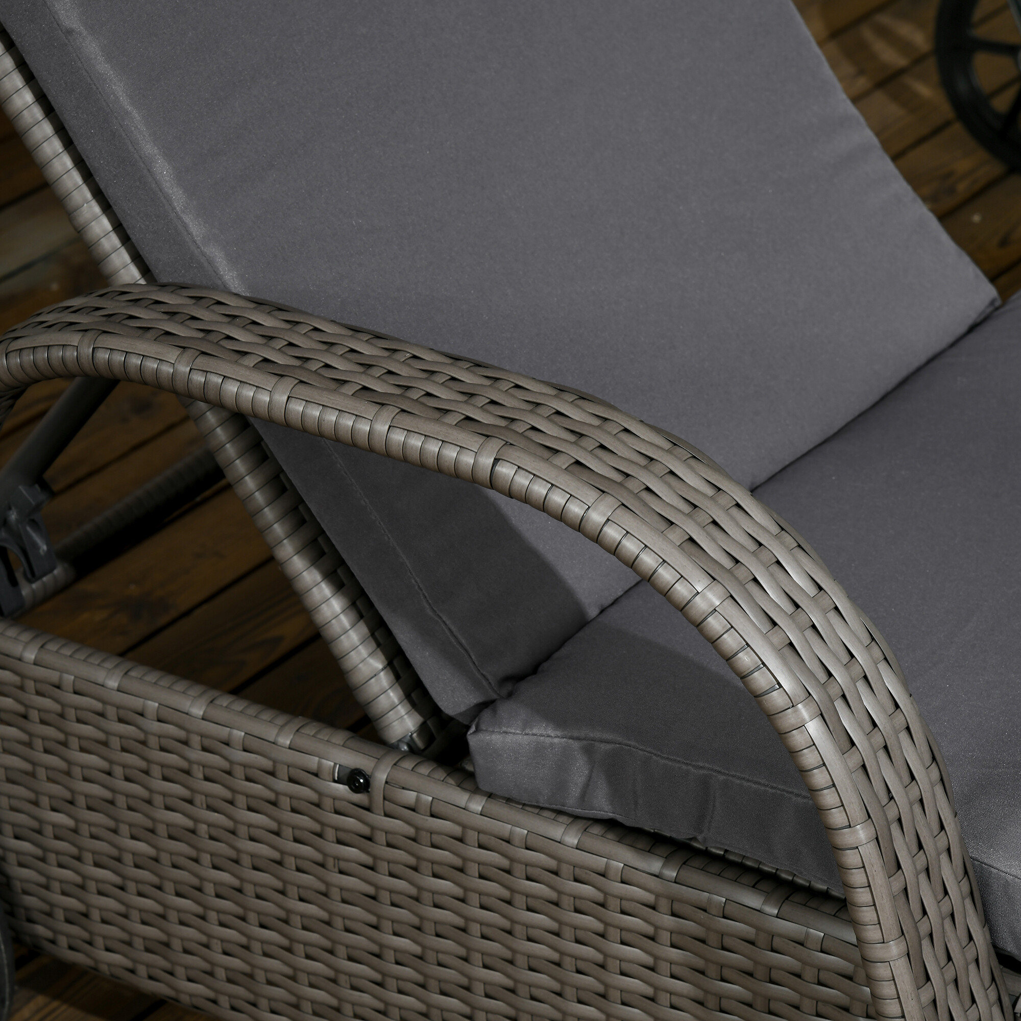 Outsunny Gartenliege 2er Set dunkelgrau Glas B/H/L: ca. 73x103x200 cm