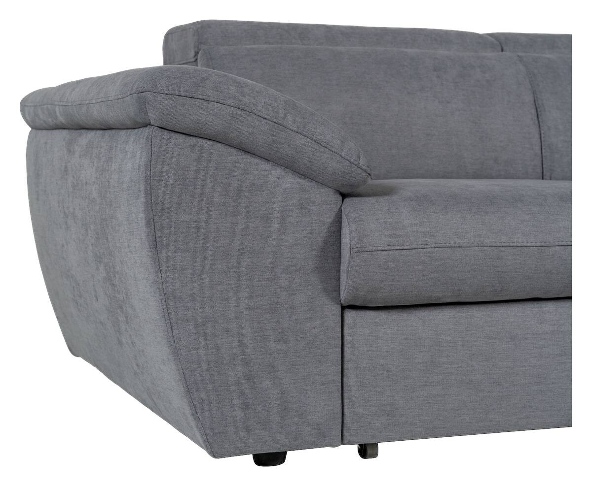 Ecksofa mit Bettfunktion und Bettkasten titanfarbig