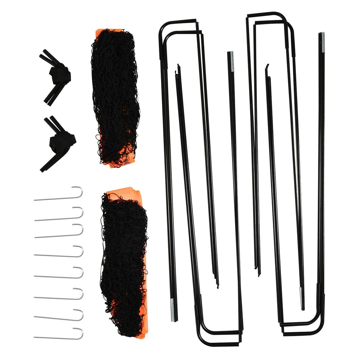 HOMCOM Fußballtor orange Metall B/H/L: ca. 90x90x183 cm