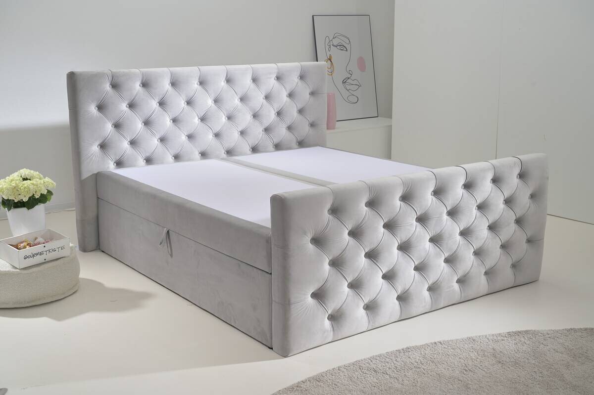 Boxbett Glow Silbergrau Liegefläche B/L: ca. 180x200 cm