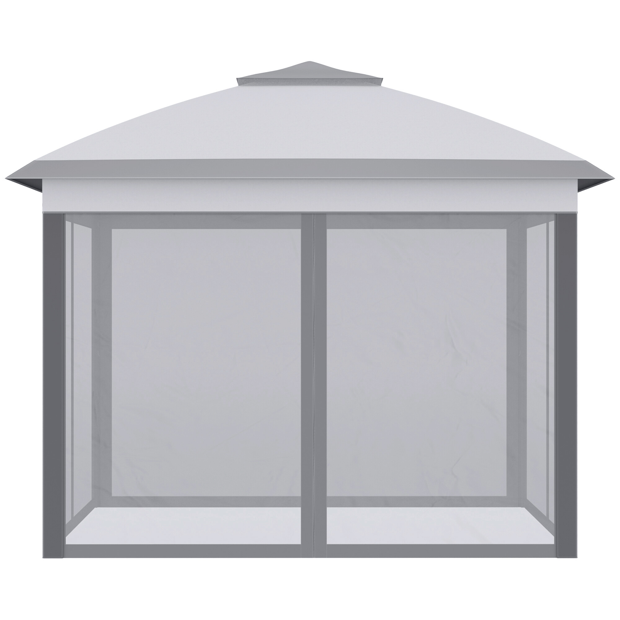 Outsunny Pavillon grau Metall B/H/L: ca. 330x288x330 cm