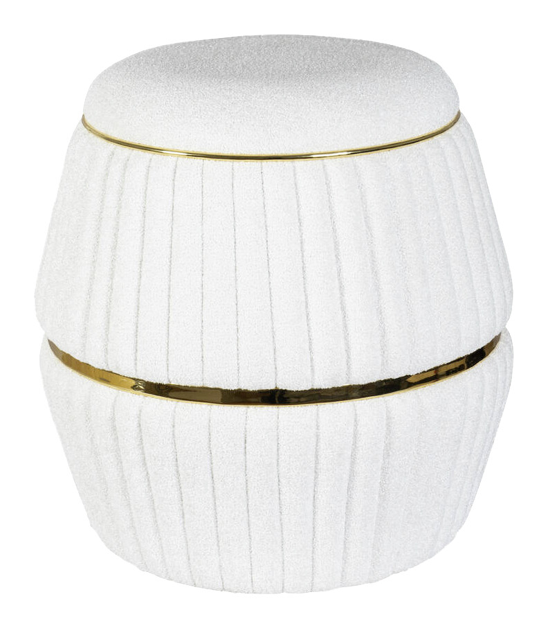 360 Living Hocker Doric 210 weiß gold H/D: ca. 53x51,5 cm
