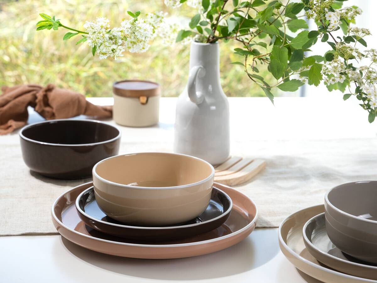 CreaTable Kombiservice Nordic Mocha Mousse braun Steinzeug 16 tlg.