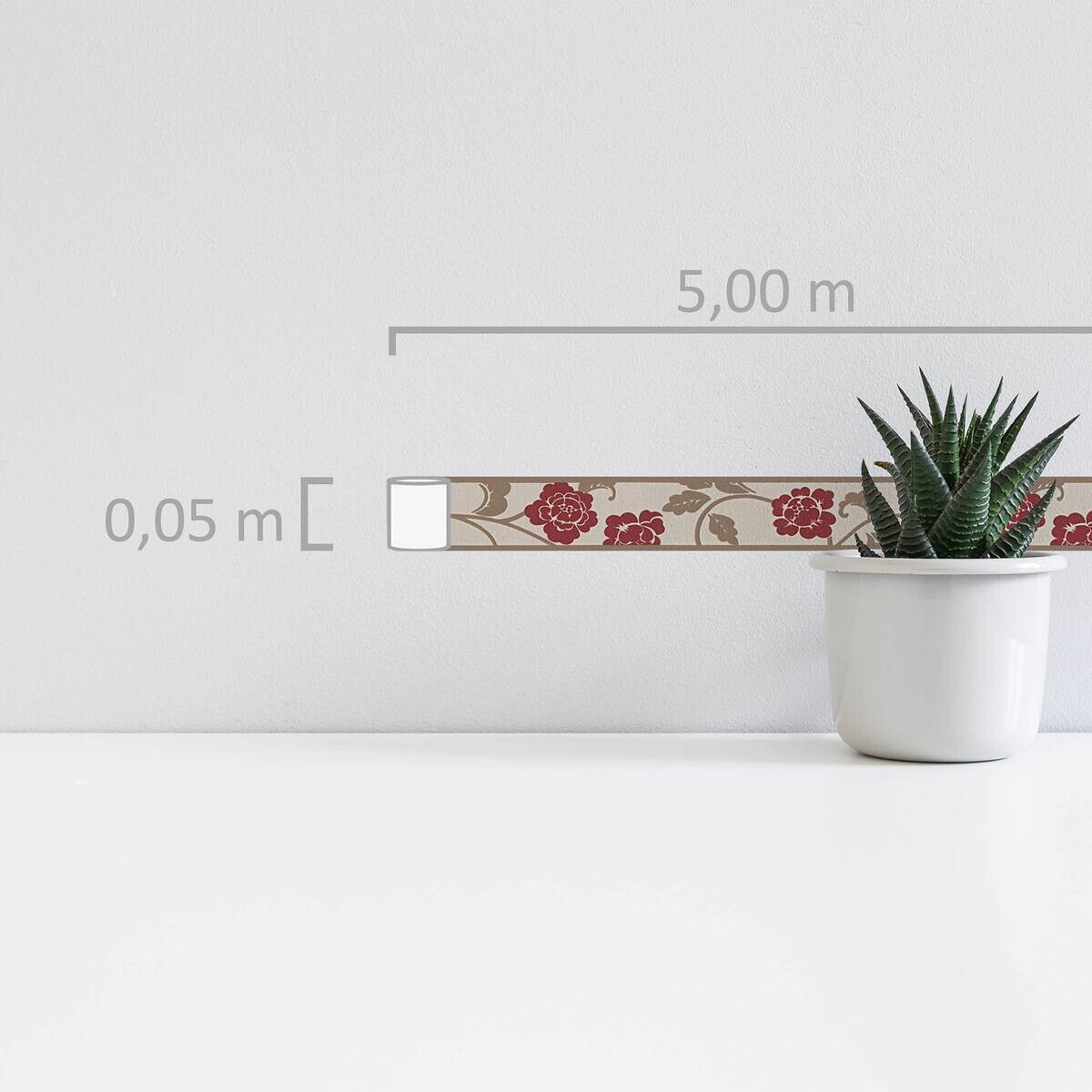 A.S.Creation Bordüre beige braun rot B/H/D: ca. 5x500x8,3 cm