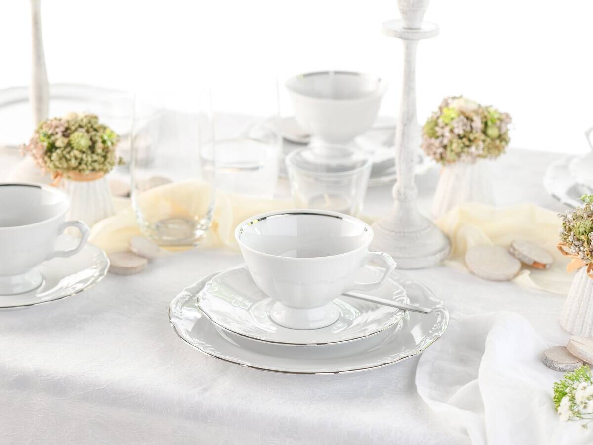 CreaTable Tafelservice Maria Theresia platin Porzellan 30 tlg.