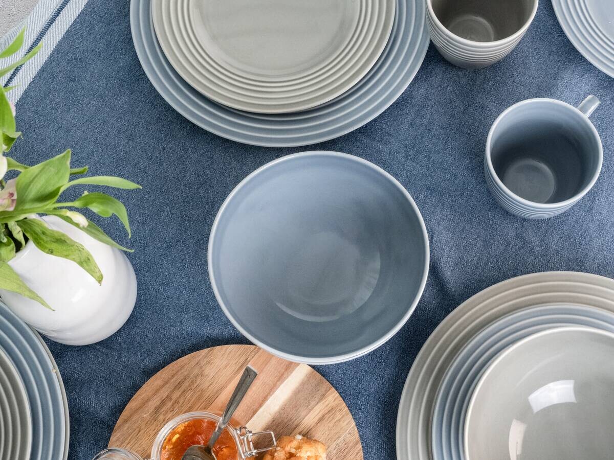 CreaTable Kombiservice Stripes stein Porzellan 16 tlg.