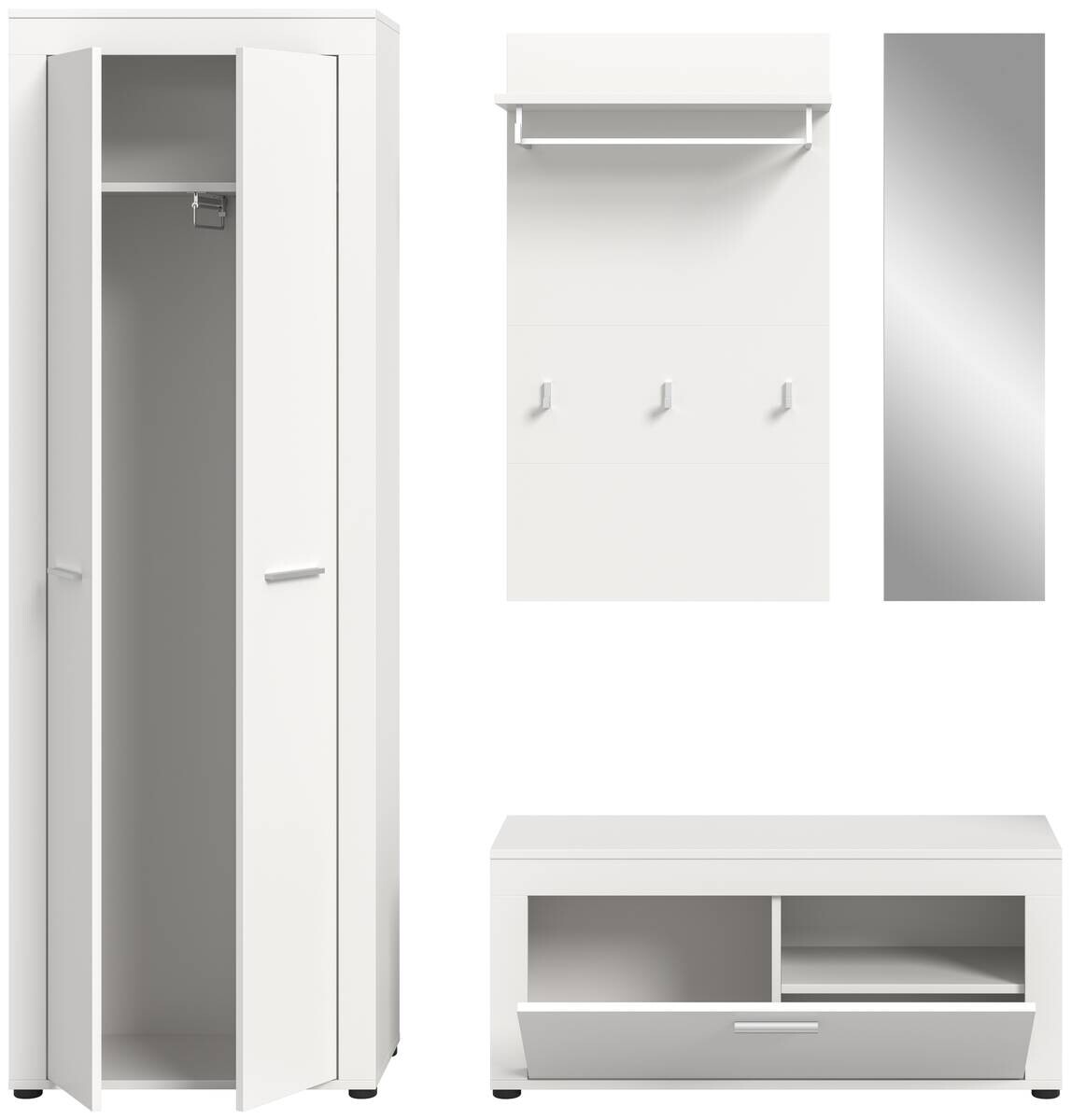 Garderobe JAM weiß B/H/T: ca. 184x191x35 cm