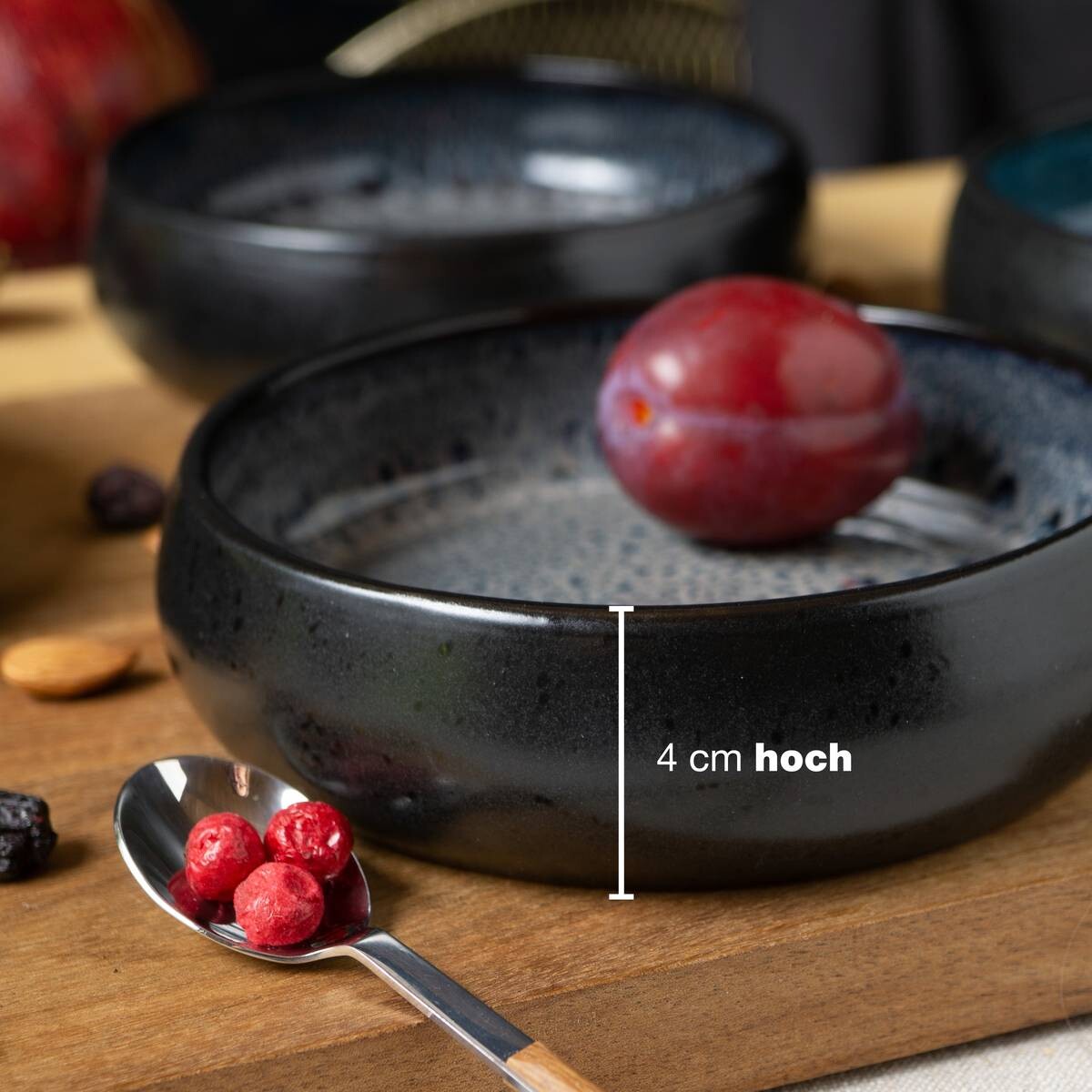 Moritz & Moritz Dessertschalen-Set grauschwarz Steinzeug H/D: ca. 5x19 cm