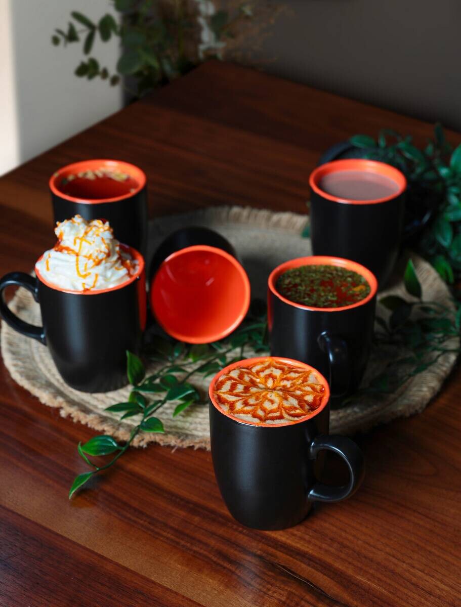 HermiaConcept Kaffeebecher 6-tlg. schwarz Keramik 6 tlg.