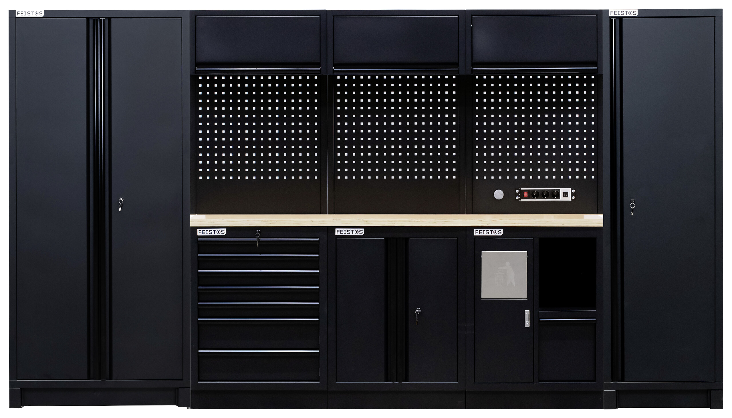 Werkstatteinrichtung EOS Blackline schwarz B/H/L: ca. 356x200x61 cm