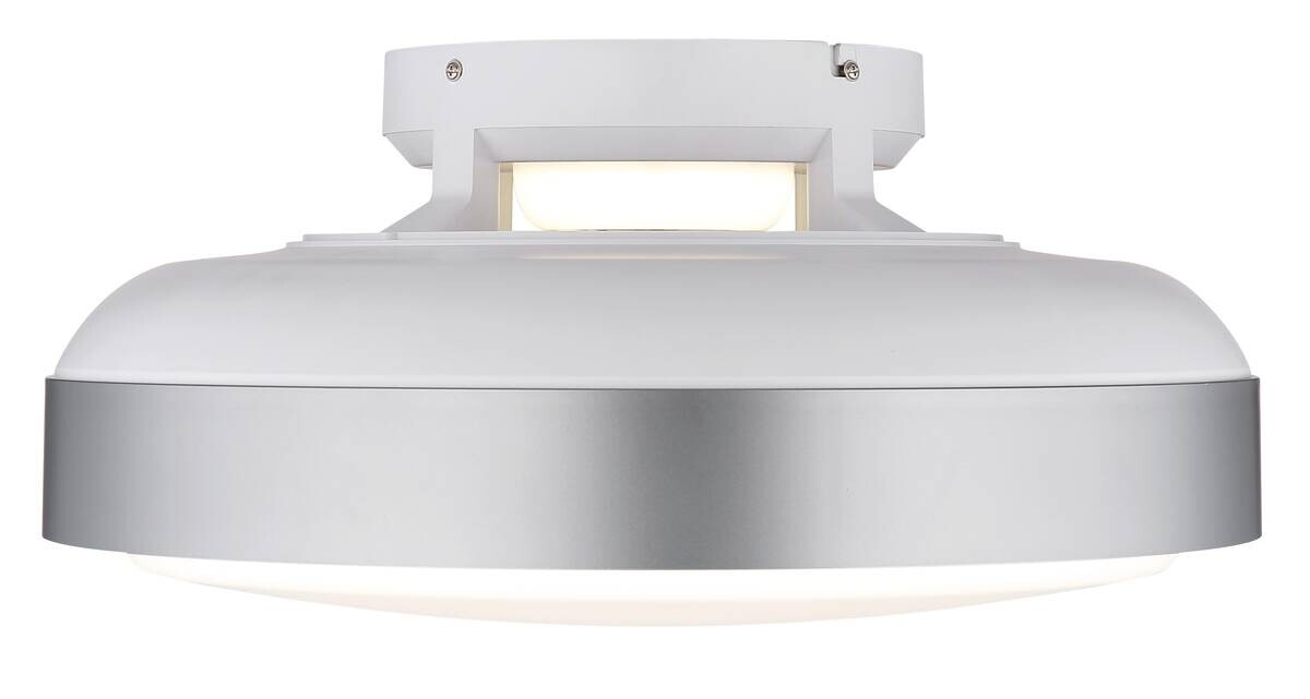 GLOBO LED-Deckenventilator Opal silber weiß Acryl Kunststoff H/D: ca. 20x45 cm 1 Brennstellen