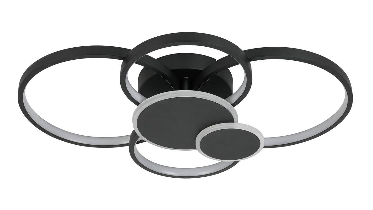 Nolo LED-Deckenleuchte Ring schwarz Metall B/H/L: ca. 46x10x65 cm