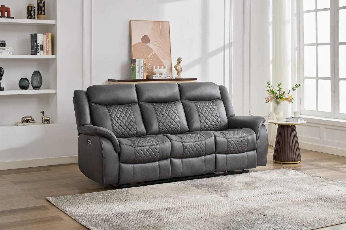 Sofa Pedro grau Microfaser B/H/T: ca. 220x108x94 cm Sofa Pedro grau Microfaser B/H/T: ca. 220x108x94 cm