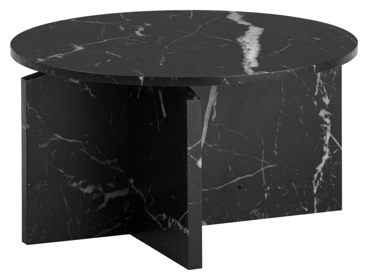 Wohnling Couchtisch schwarz Marmor B/H/T: ca. 60x33x60 cm