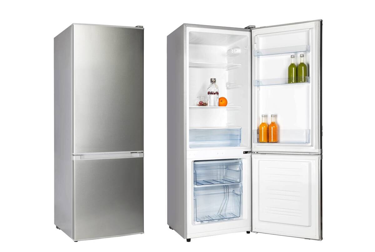 POCOline Kühl-/Gefrierkombination KGK 142-154 ESI silber B/H/T: ca. 48,3x142x52,2 cm