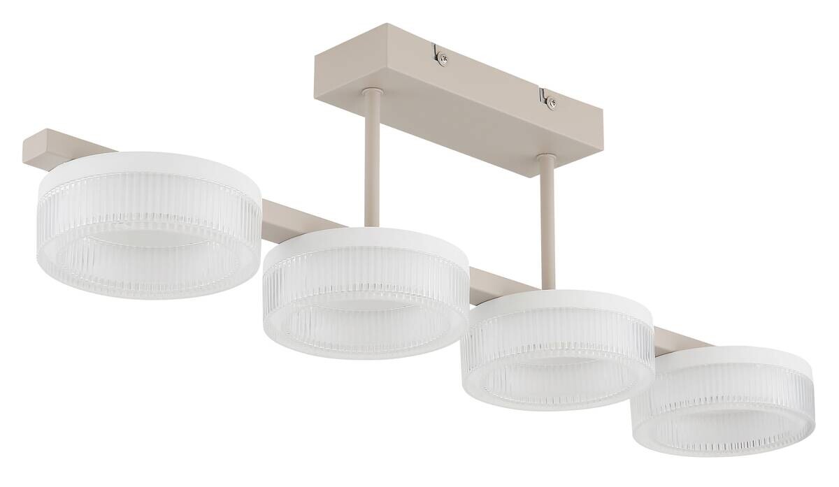 GLOBO Deckenleuchte sand transparent weiß Metall Kunststoff B/H/L: ca. 13x19,5x67 cm 1 Brennstellen