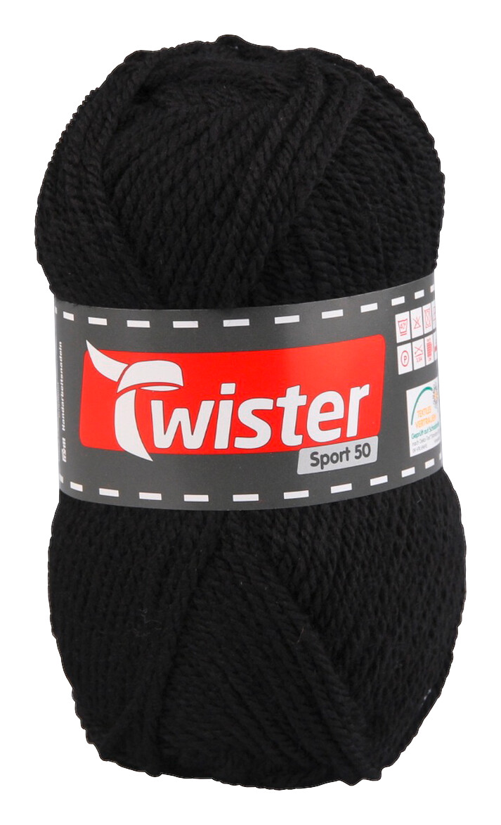 Twister Handstrickgarn Twister Sport uni schwarz L: ca. 15000 cm