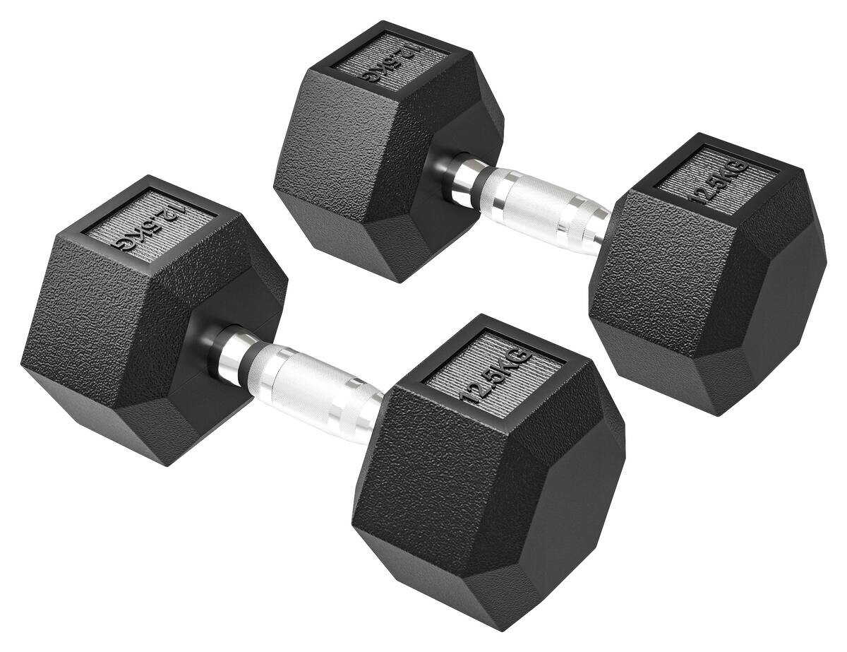 HOMCOM Gummi-Hantel schwarz Gummi B/H/L: ca. 14,8x32,6x14,8 cm