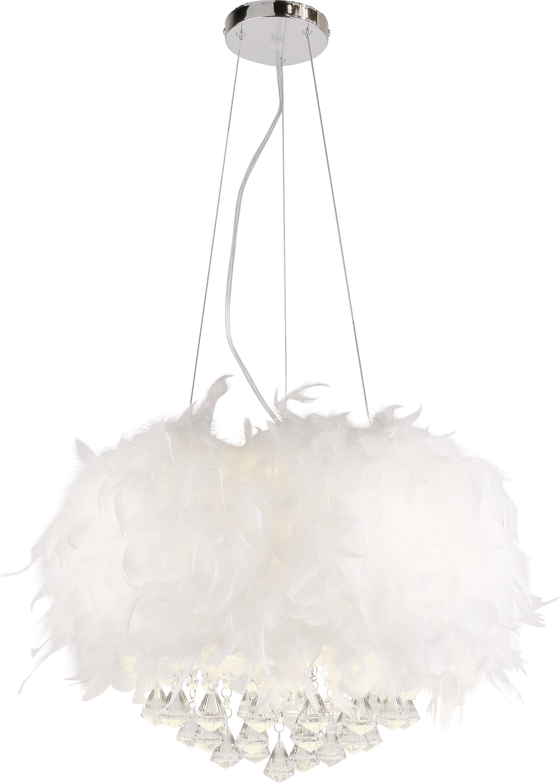 POCOline Pendelleuchte Haldis weiß Metall Acryl D: ca. 35 cm E14 3 Brennstellen