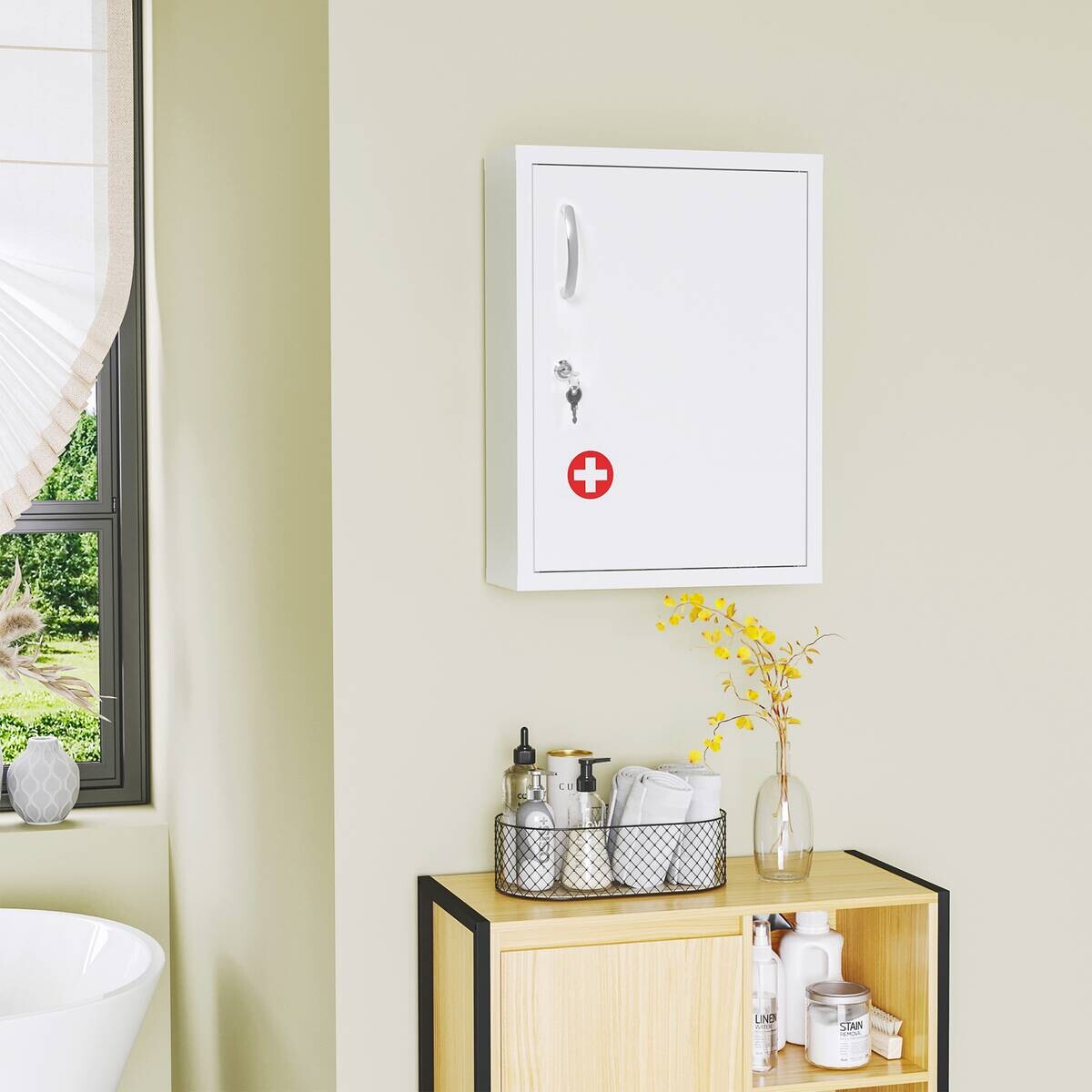 Medizinschrank weiß Polypropylen B/H/L: ca. 15x40x53,5 cm