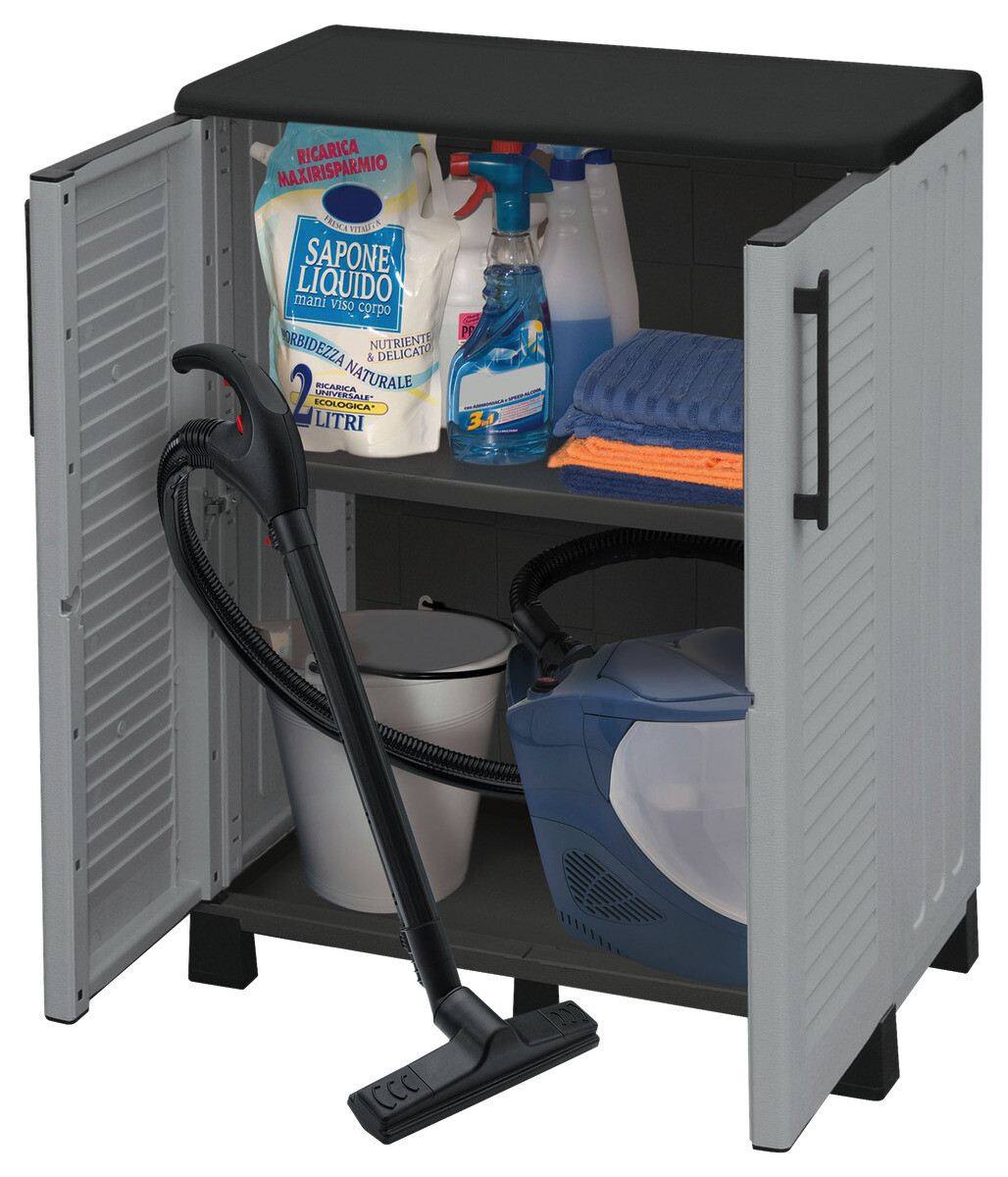 ArtPlast Kunststoffschrank Family niedrig grau Kunststoff B/H/T: ca. 68x85x37,5 cm