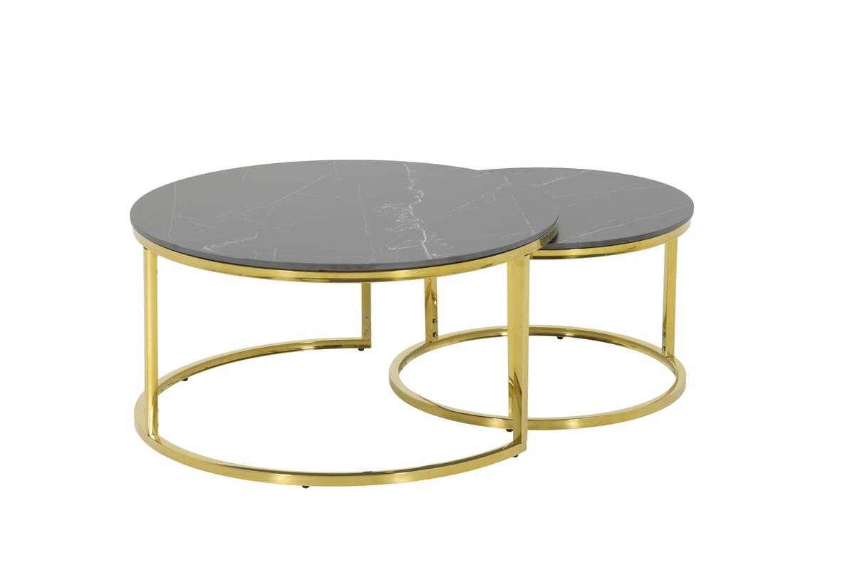 Couchtisch Joel Marmoroptik H/D: ca. 41x80 cm