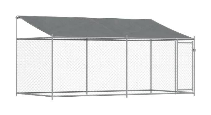 vidaXL Hundekäfig grau Stahl