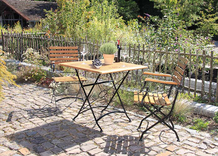 Acamp Gartensitzgruppe Lindau schwarz Holz B/H/L: ca. 80x75x80 cm