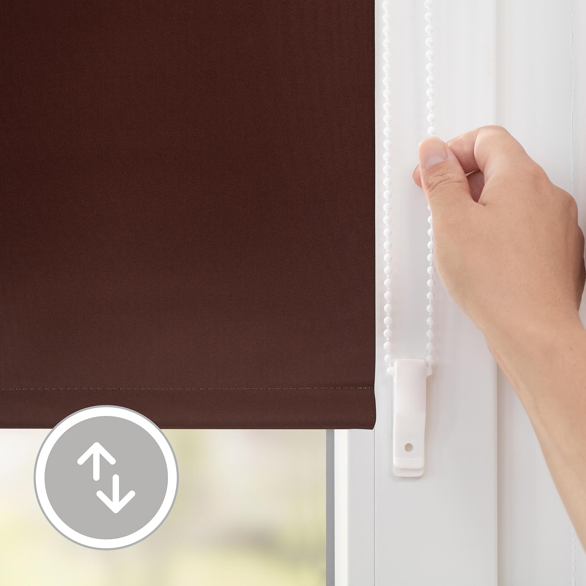 LICHTBLICK Thermo Klebe-/Klemmrollo Verdunklungsqualität braun B/L: ca. 80x150 cm