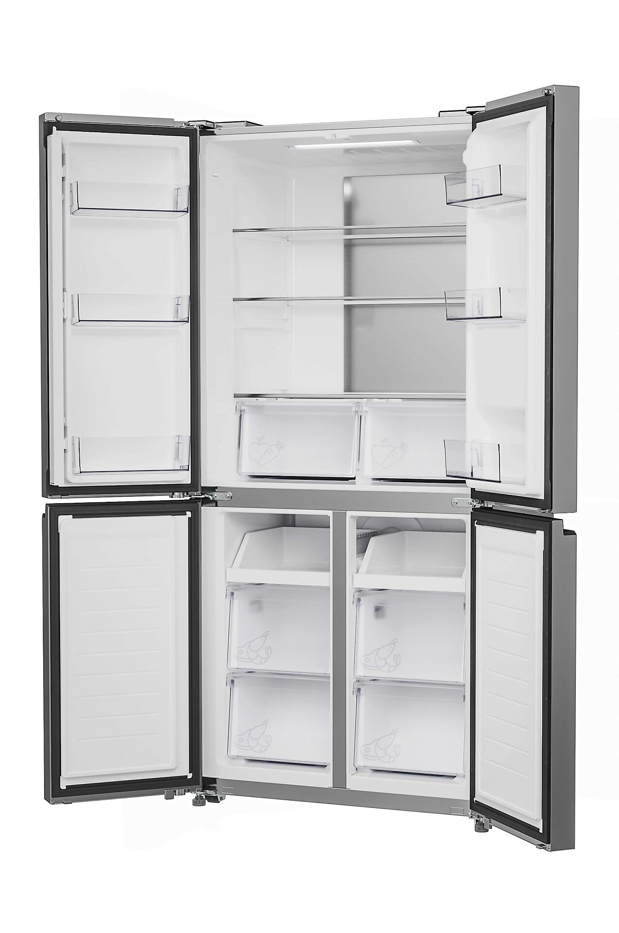 Hoover Multi-Door Kühl-/Gefrierkombination HHCR3818ENPL Edelstahloptik B/H/T: ca. 83,3x181,5x65 cm