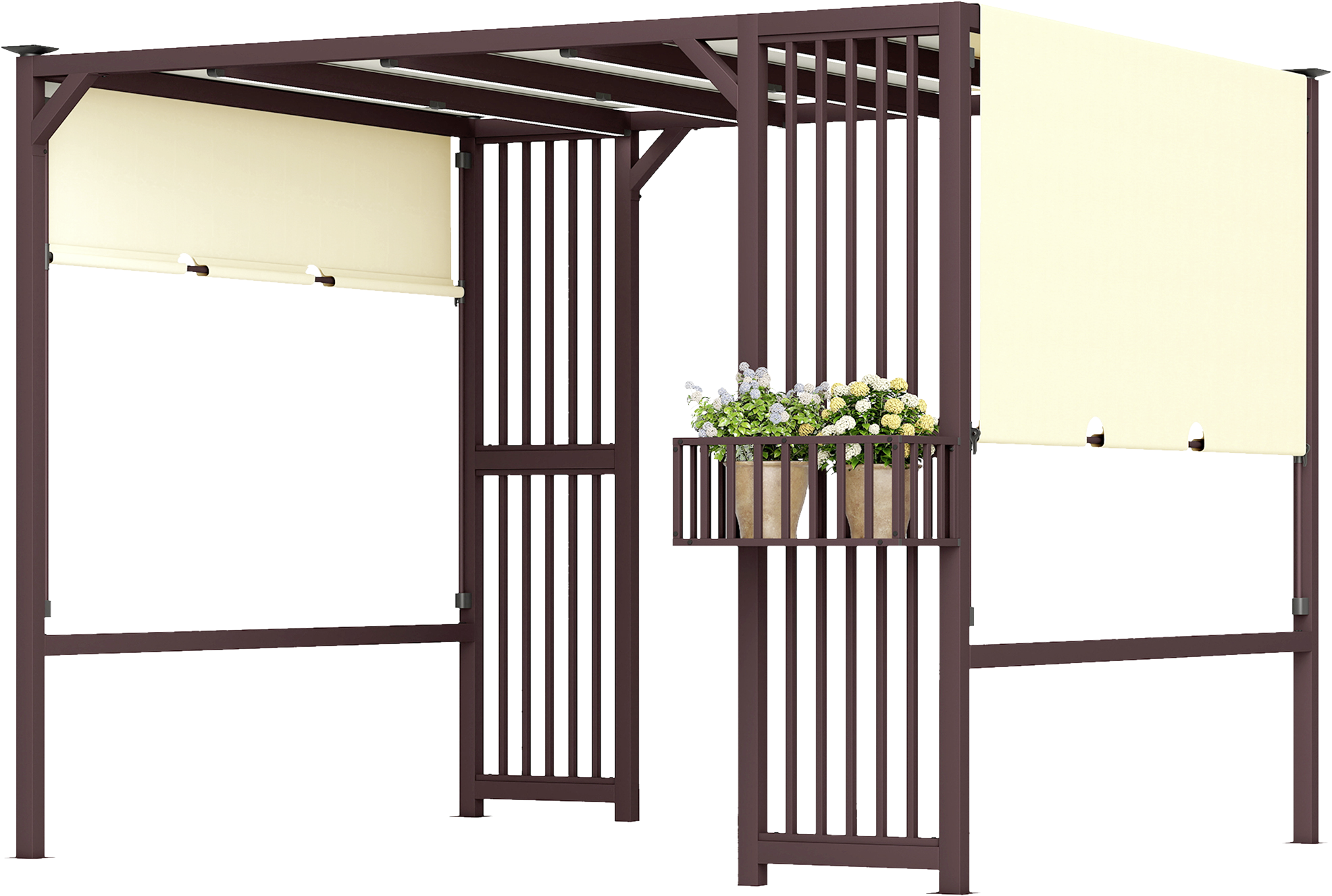 Outsunny Pavillon kaffee Polyester B/H/L: ca. 252x230x295 cm