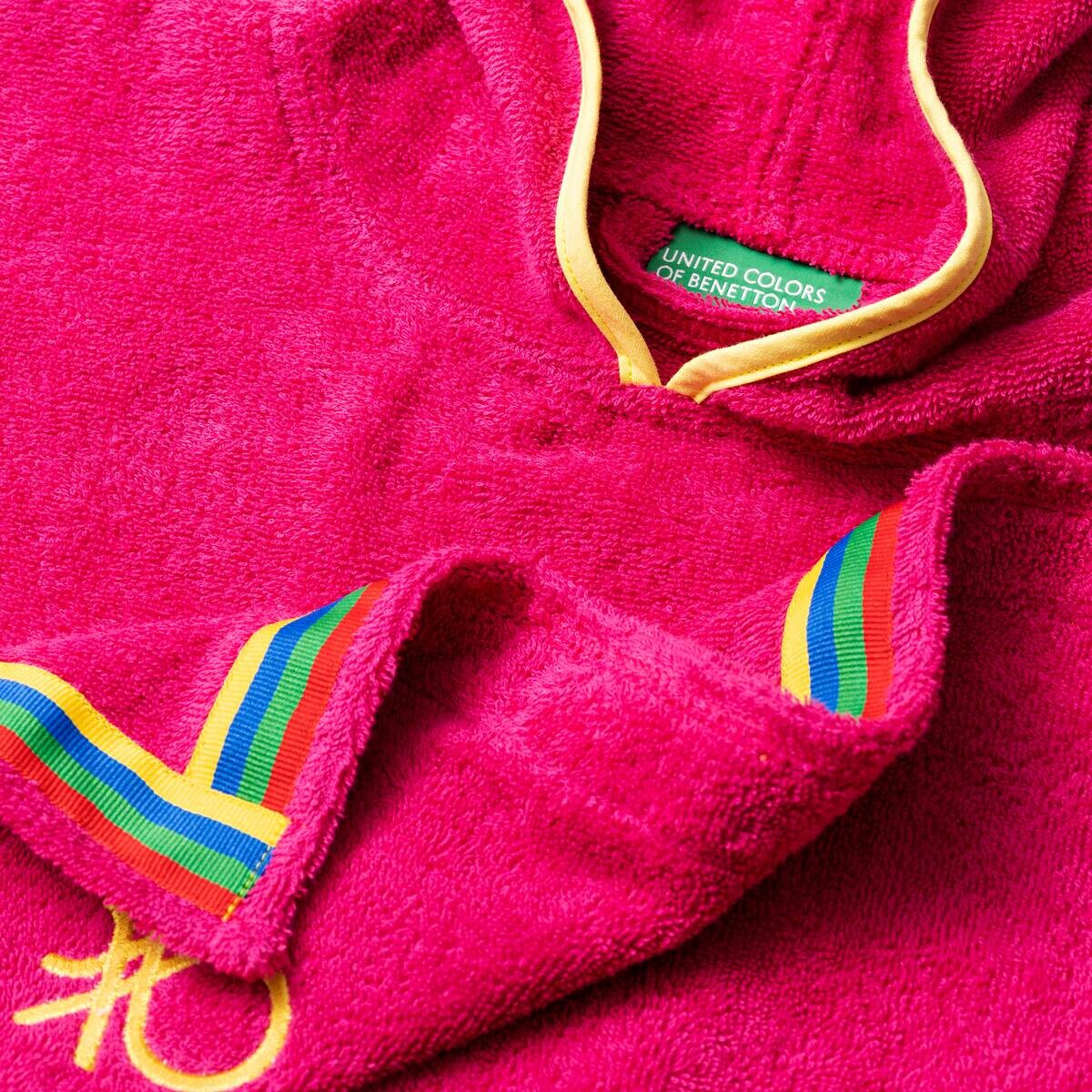 BENETTON Kinder-Badeponcho pink Baumwolle B/L: ca. 65x65 cm