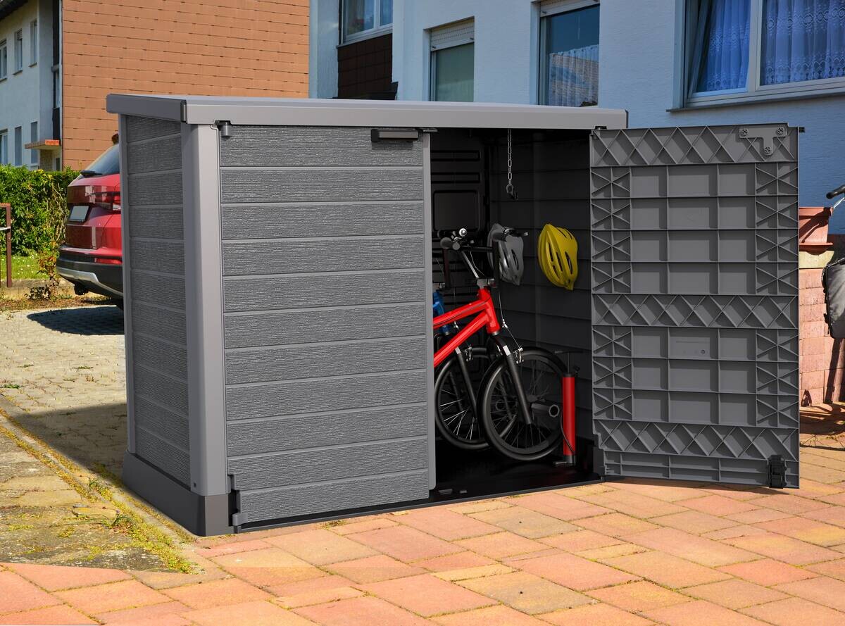 VCM Mülltonnenbox 2er StoreAway grau Kunststoff B/H/L: ca. 145x125x83 cm