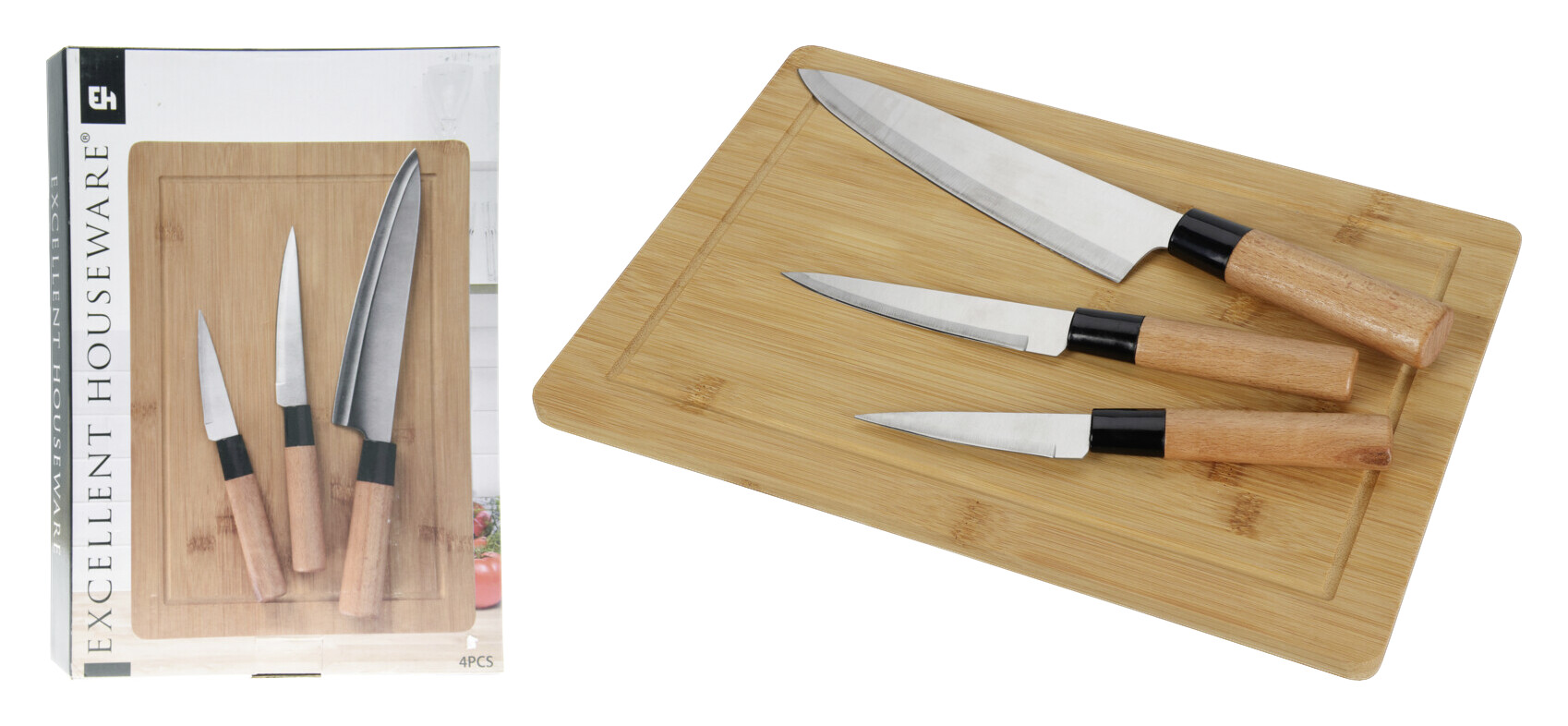 Messerset natur Edelstahl 4 tlg.