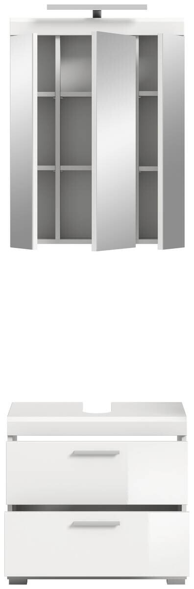 Badezimmer-Set Scout weiß weiß Hochglanz B/H/T: ca. 60x191x37 cm