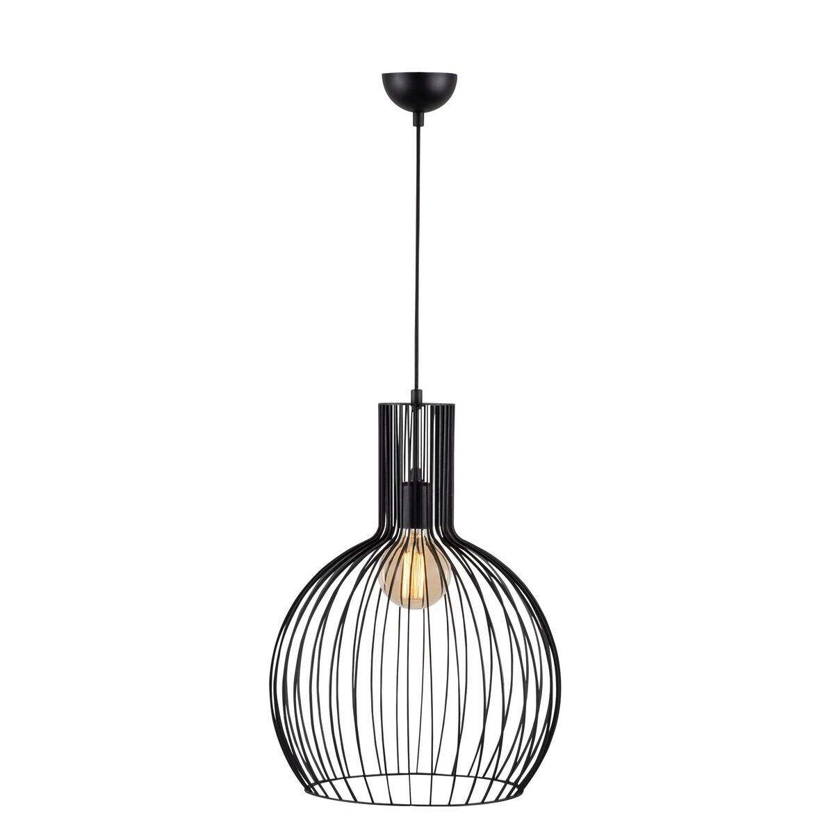 Opviq Pendelleuchte Fellini schwarz Eisen B/H/T/L/D: ca. 38x146x38x38x38 cm E27 1 Brennstellen