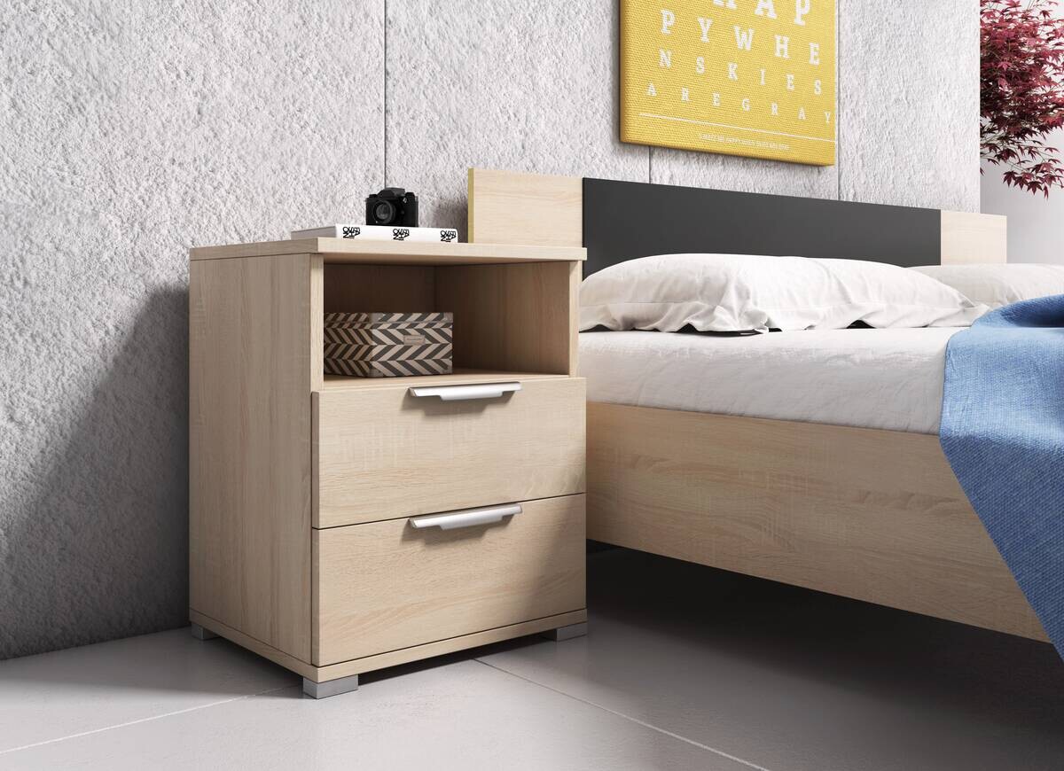 Nachtkonsole NAKA Eiche Sonoma Nachbildung B/H/T: ca. 46x61x42 cm