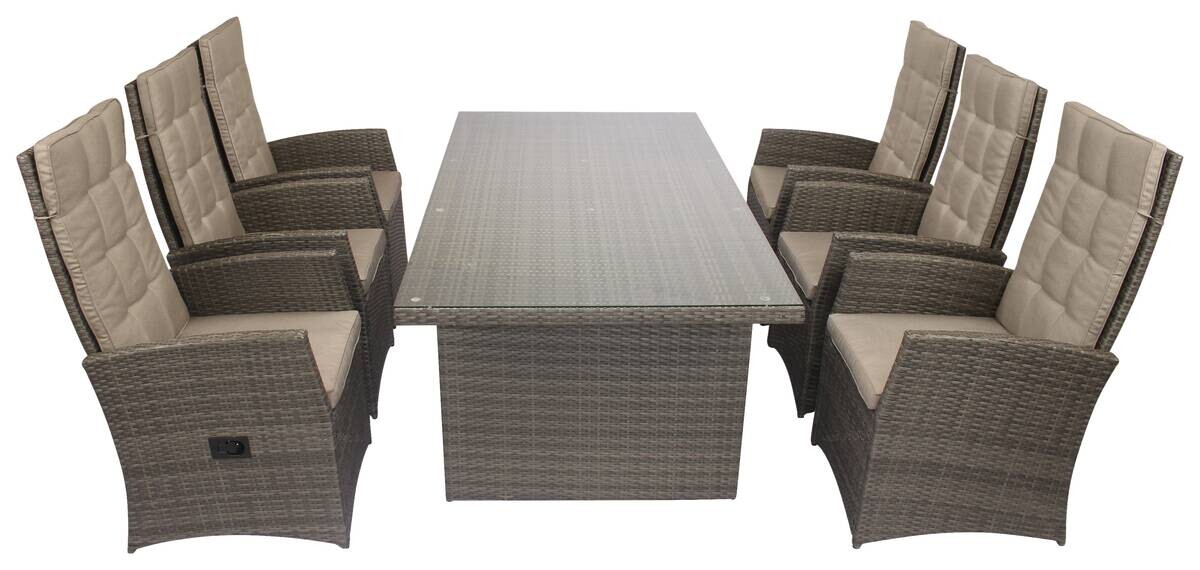 Gartensitzgruppe Barcelona grau Stahl