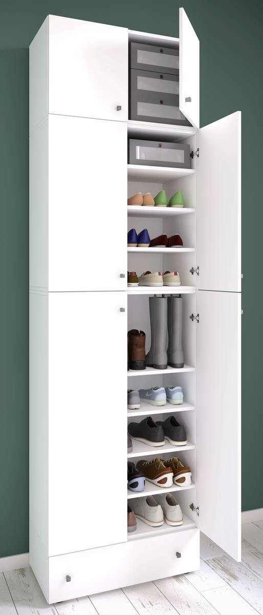 Schuhschrank Lona weiß B/H/T: ca. 70x240x39 cm