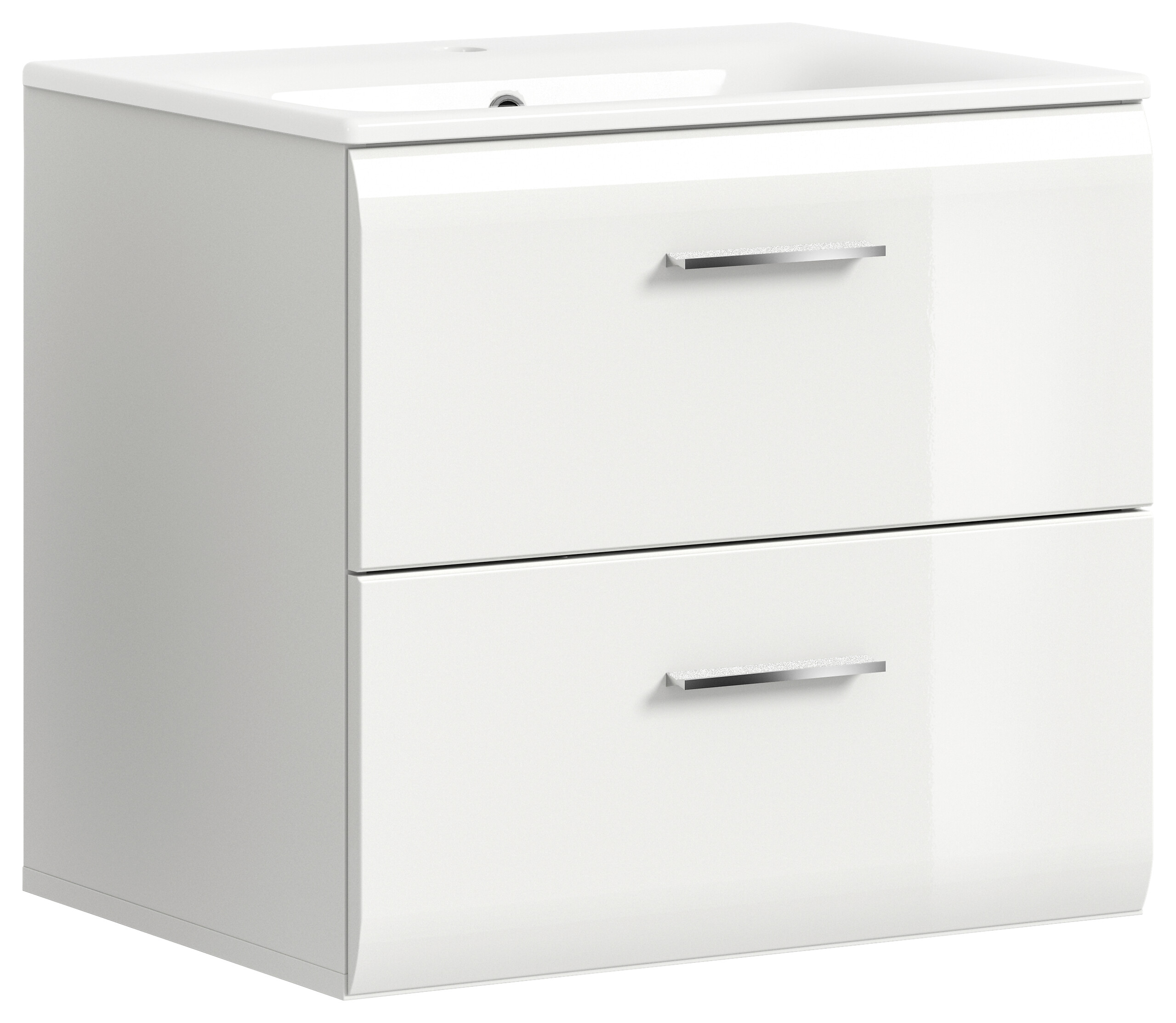 Waschplatz Ice weiß weiß Hochglanz B/H/T: ca. 60x55x46 cm